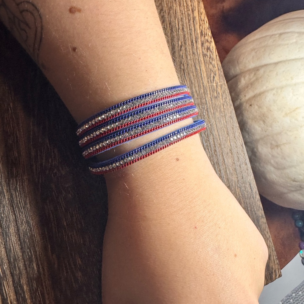 Ryze Patriotic Red White and Blue Vegan Leather Wrap